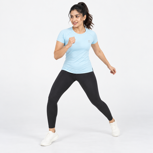 Icy Sky Blue Flow Active Tee