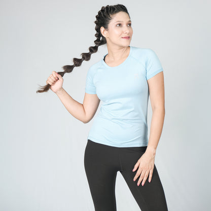 Icy Sky Blue Flow Active Tee