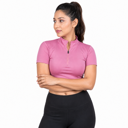 Pookie Pink Collar Chain Crop top