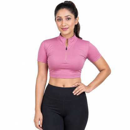 Pookie Pink Collar Chain Crop top
