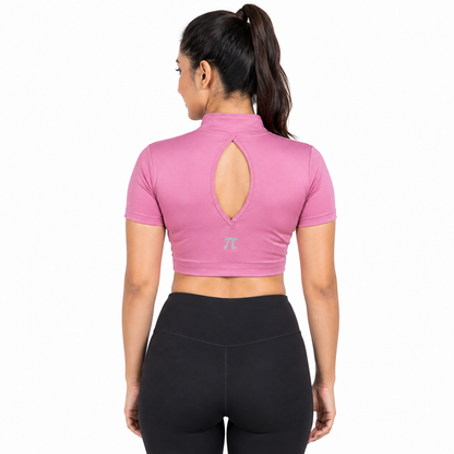 Pookie Pink Collar Chain Crop top